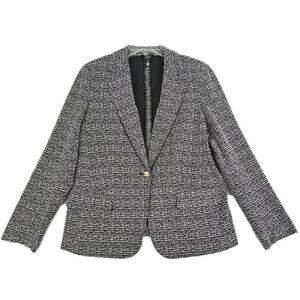 Jones New York Signature ~Woman Size L~ Black/White Blazer Jacket Unlined NWOT.